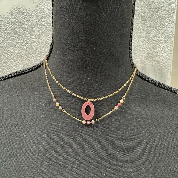 2/$10 Maurice’s 2 Pack Wooden Oval Pendant Layered Necklace - Picture 2 of 5